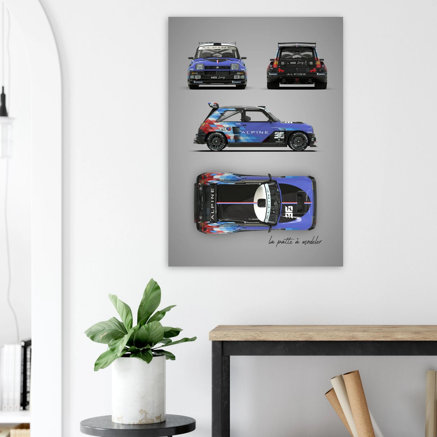 French Rally Car Aluminum Print - Custom Motorsport Art