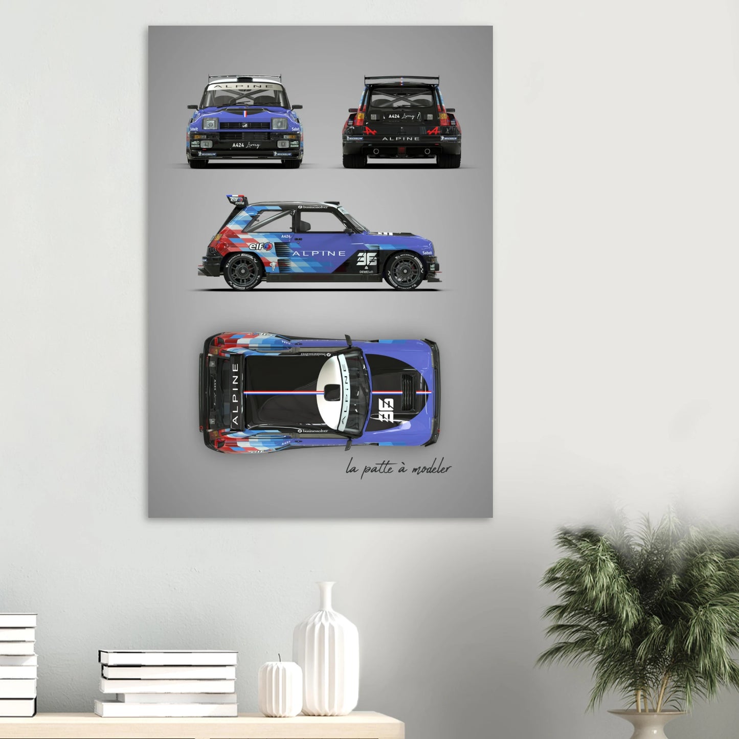 French Rally Car Aluminum Print - Custom Motorsport Art