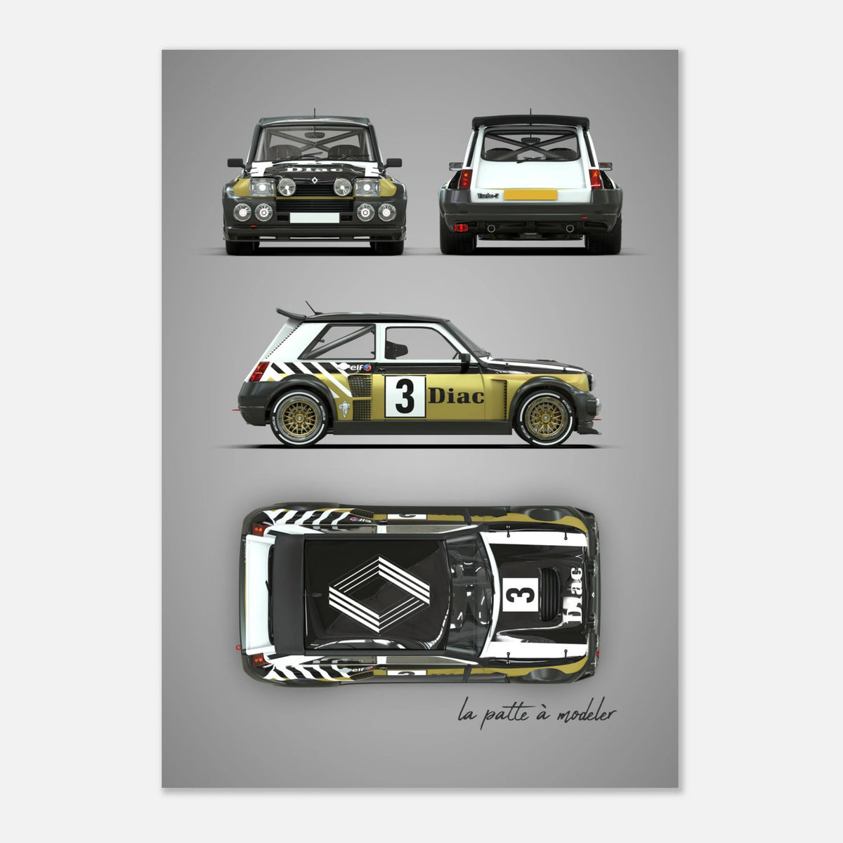 French Rally Icon Aluminum Print - Group B Motorsport Art