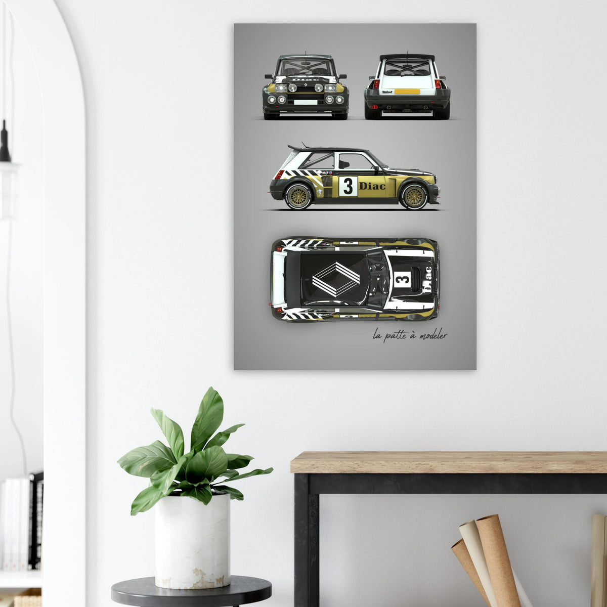 French Rally Icon Aluminum Print - Group B Motorsport Art
