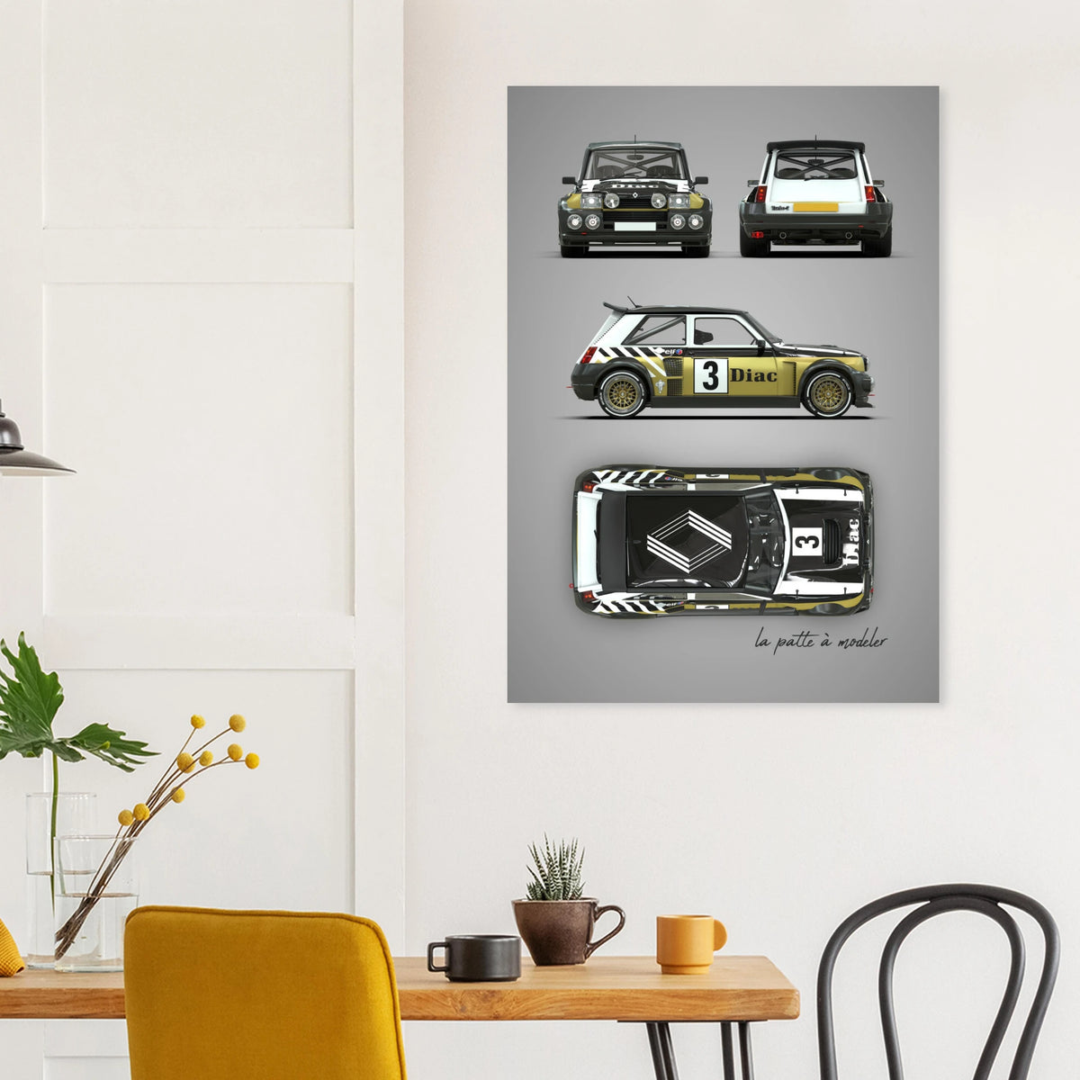 French Rally Icon Aluminum Print - Group B Motorsport Art