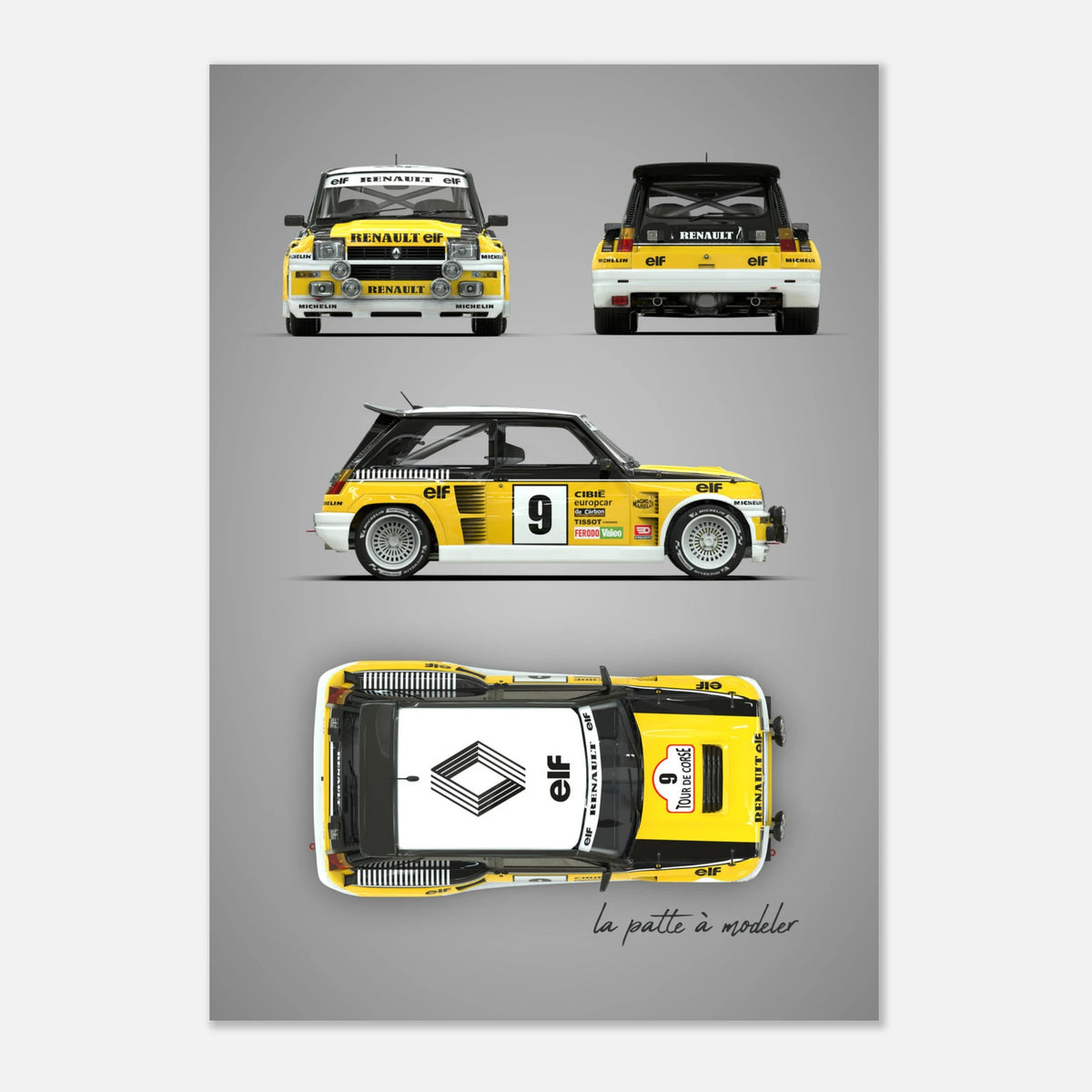 French Rally Icon Aluminum Print - Group B Heritage Art