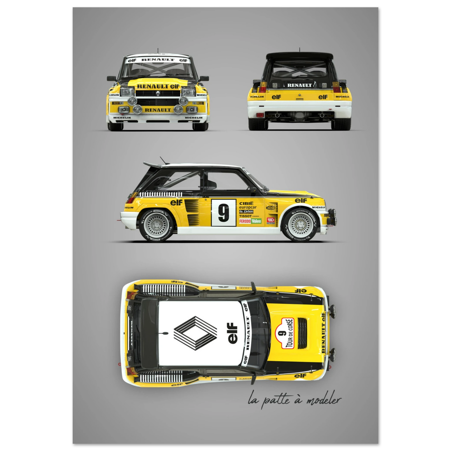 French Rally Icon Aluminum Print - Group B Heritage Art