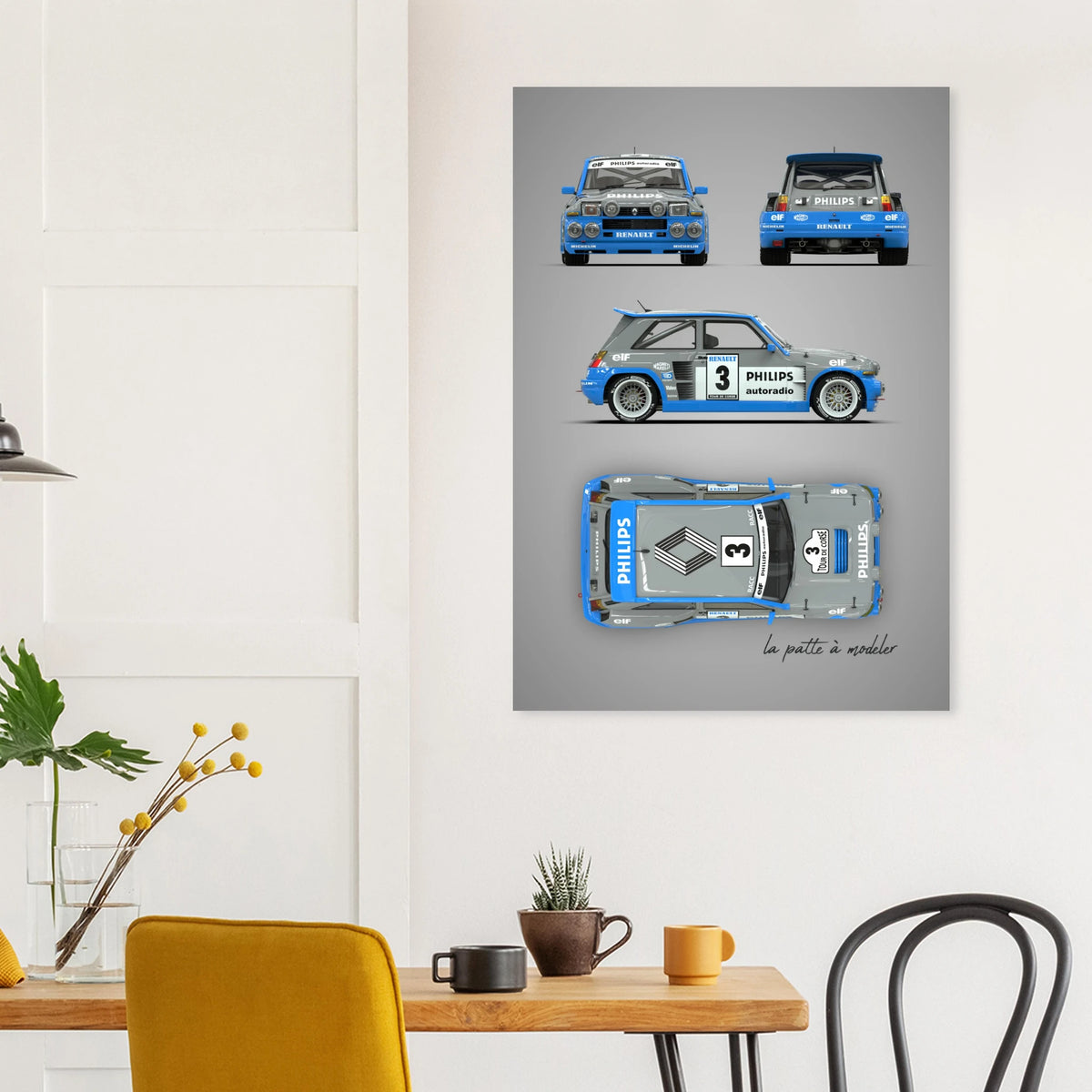 French Rally Icon Aluminum Print - Group B Motorsport Art