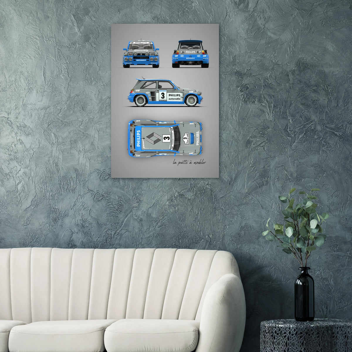 French Rally Icon Aluminum Print - Group B Motorsport Art