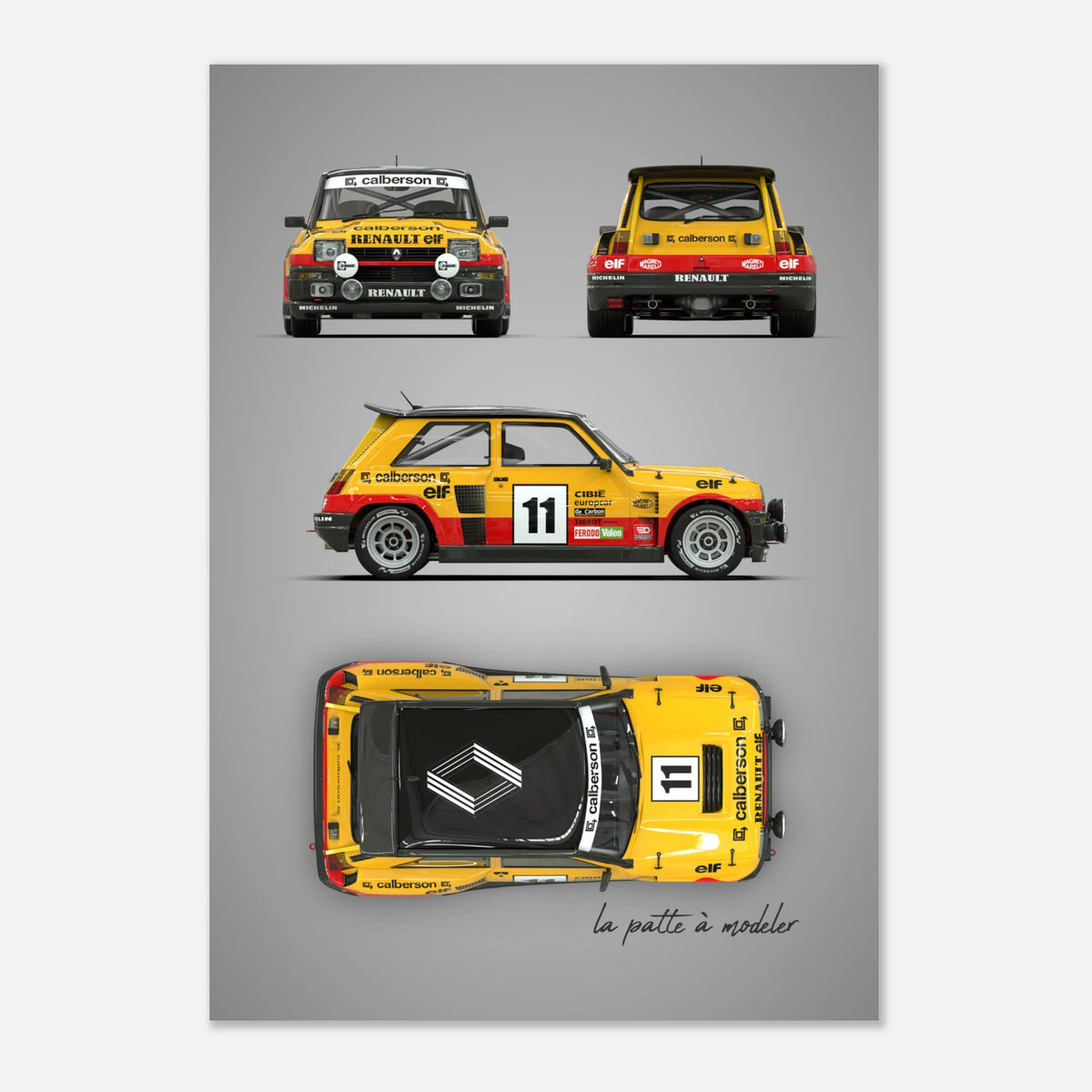 French Rally Icon Aluminum Print - Group B Heritage Art