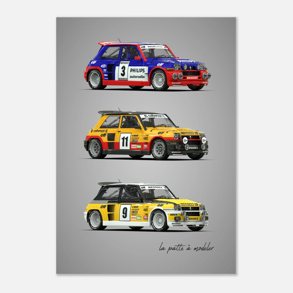 French Rally Car Aluminum Print - Group B Motorsport Art