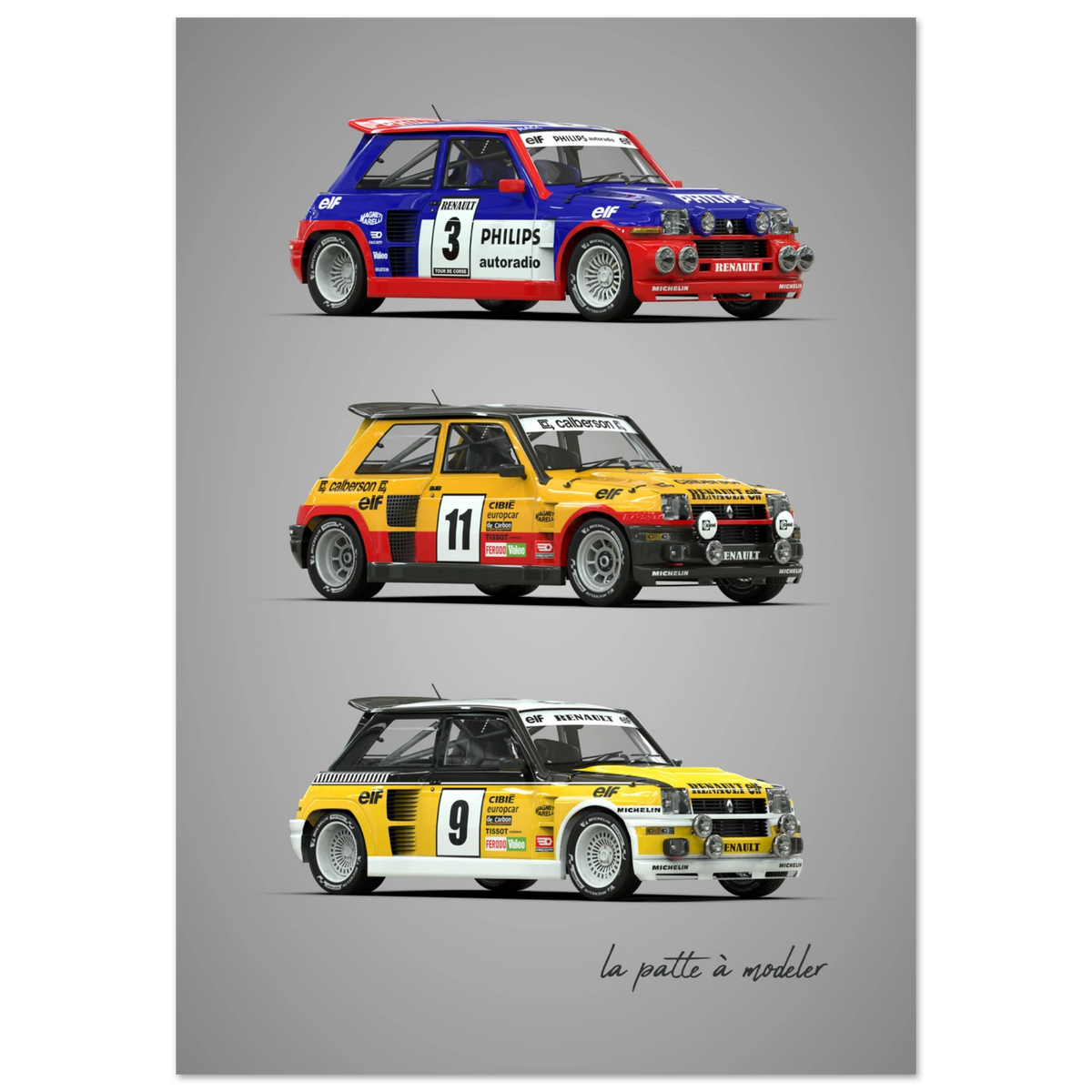 French Rally Car Aluminum Print - Group B Motorsport Art
