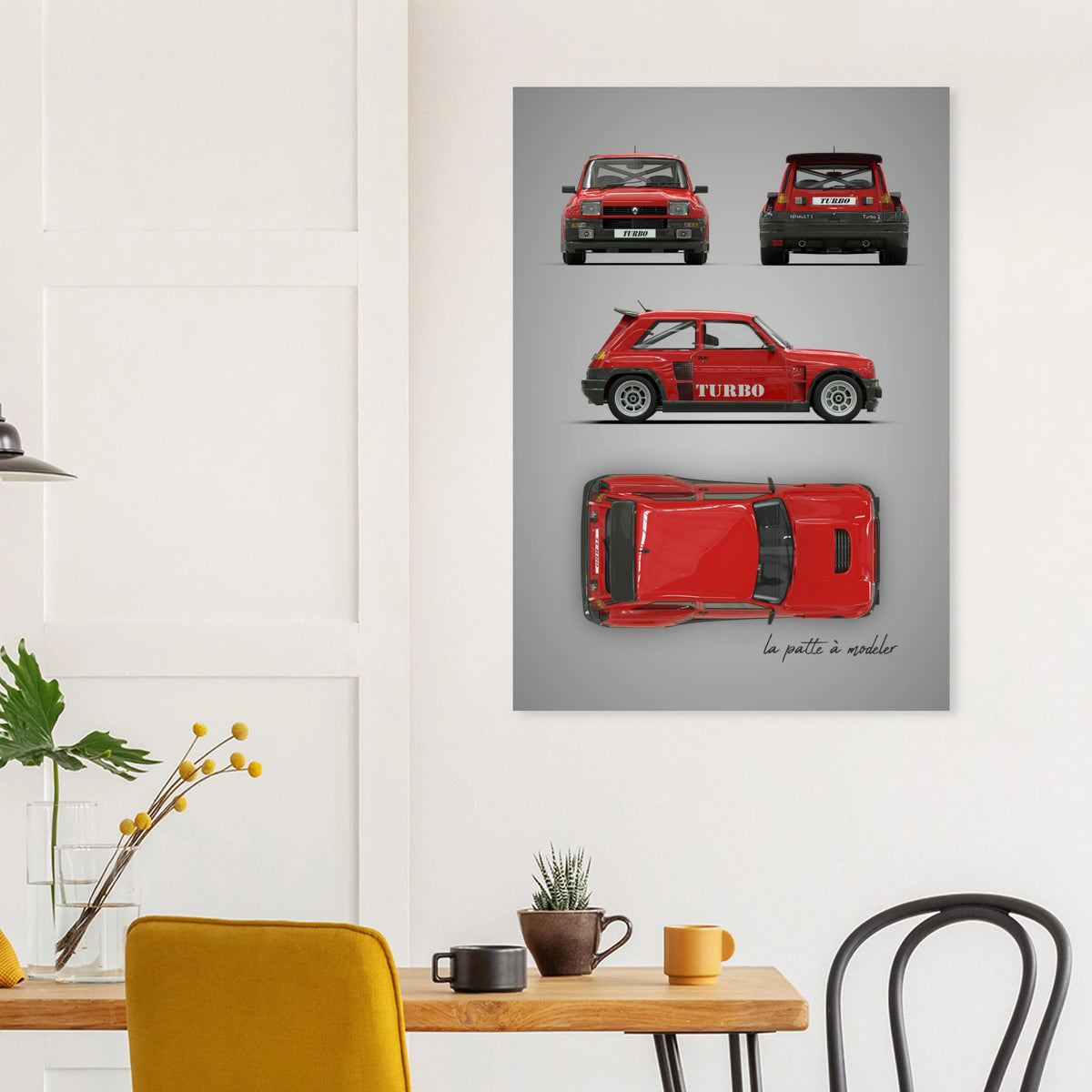 French Classic Car Aluminum Print - Vintage Icon Art