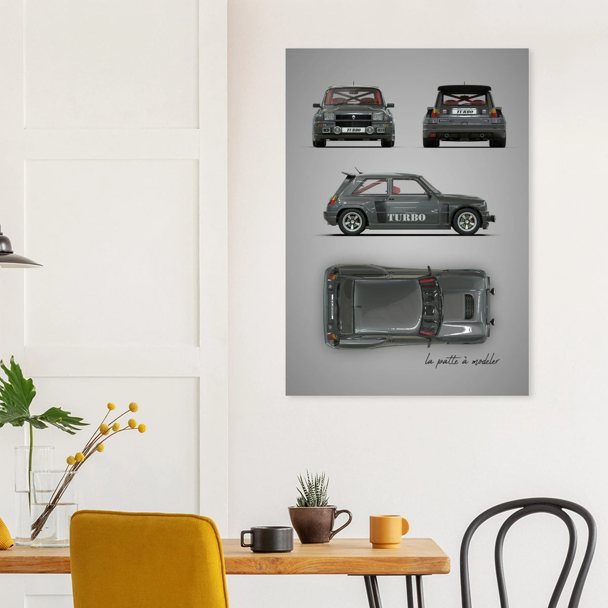French Classic Car Aluminum Print - Vintage Icon Art