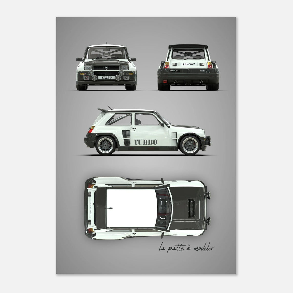 French Classic Car Aluminum Print - Vintage Heritage Art