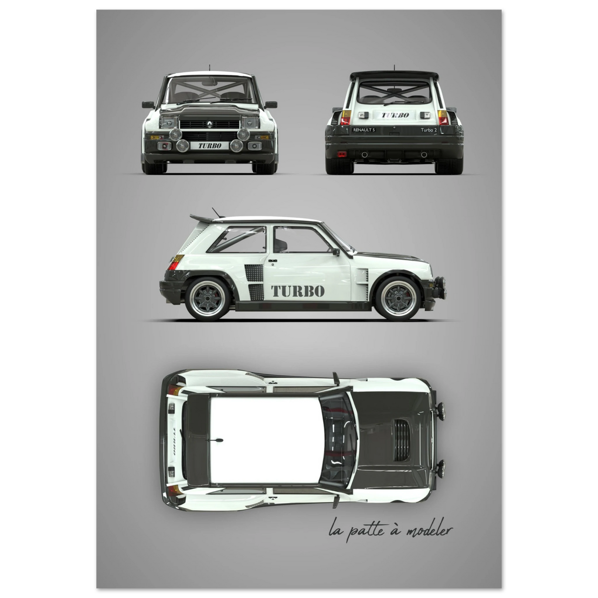 French Classic Car Aluminum Print - Vintage Heritage Art