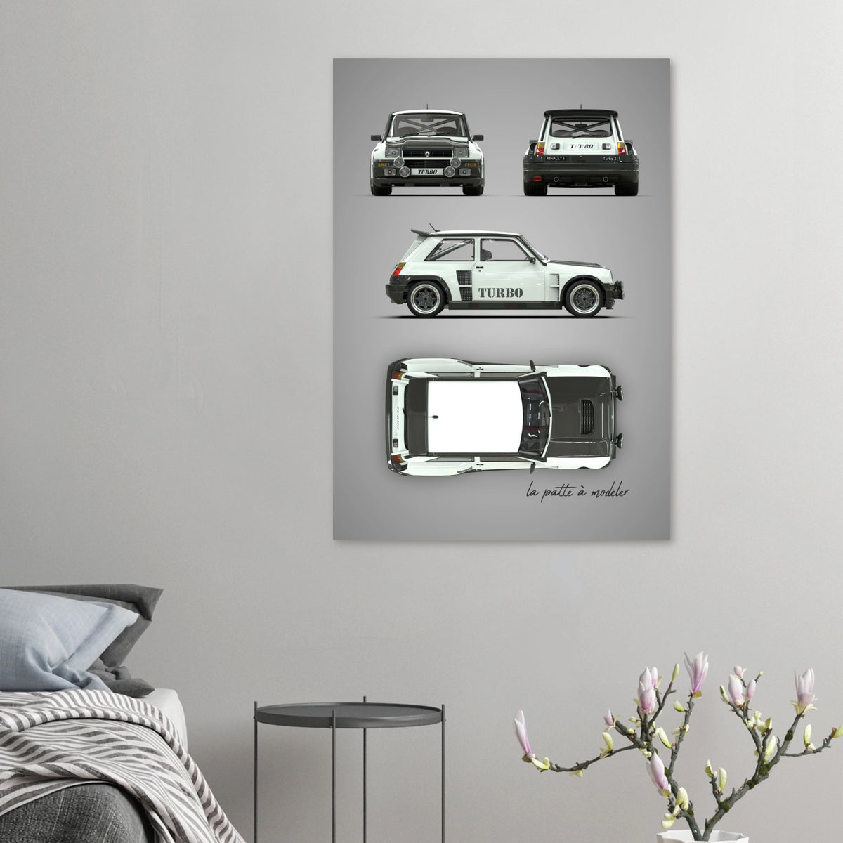 French Classic Car Aluminum Print - Vintage Heritage Art