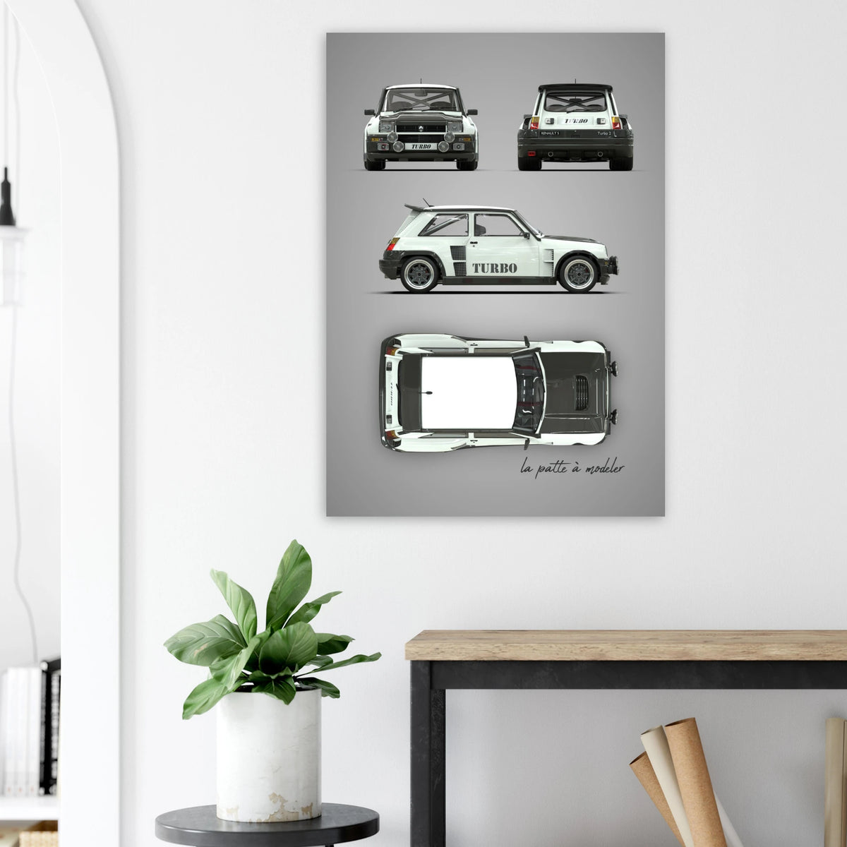 French Classic Car Aluminum Print - Vintage Heritage Art