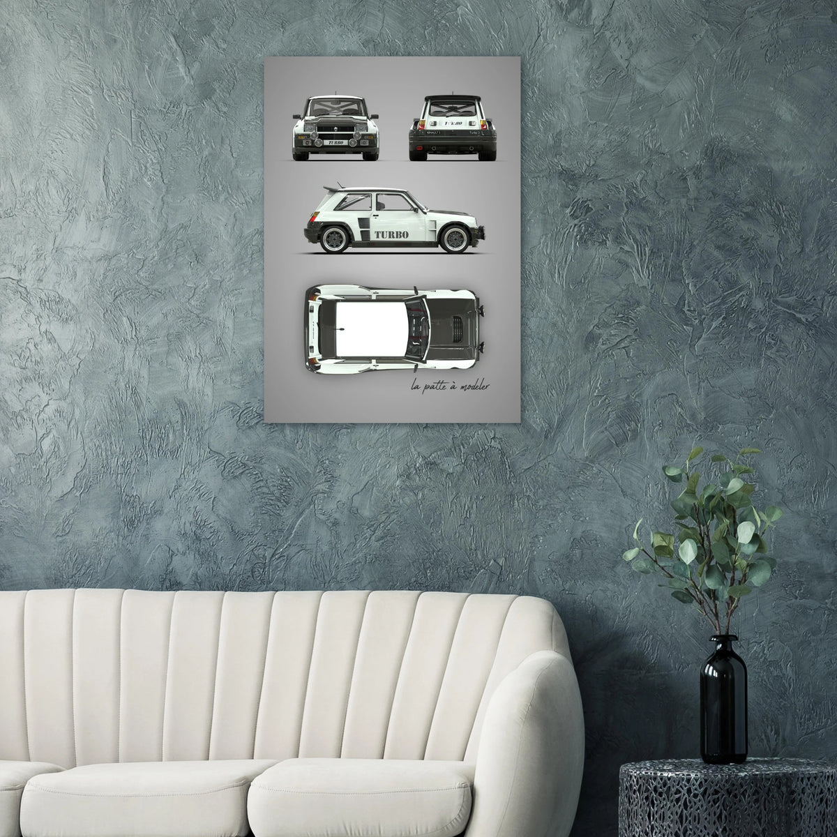 French Classic Car Aluminum Print - Vintage Heritage Art