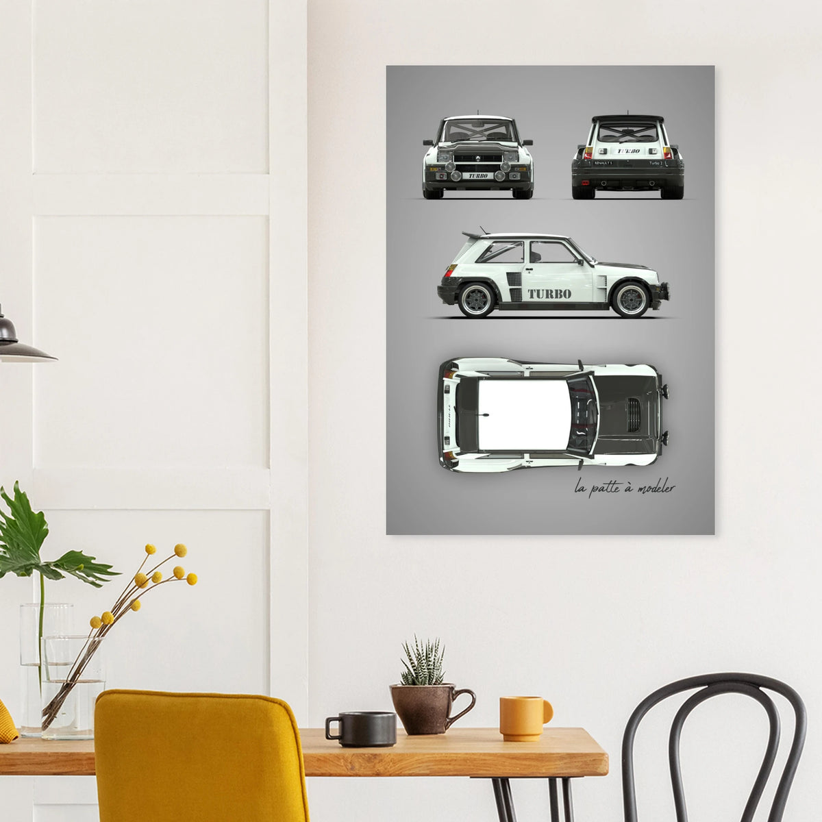 French Classic Car Aluminum Print - Vintage Heritage Art