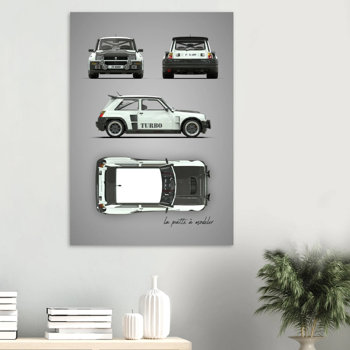 French Classic Car Aluminum Print - Vintage Heritage Art
