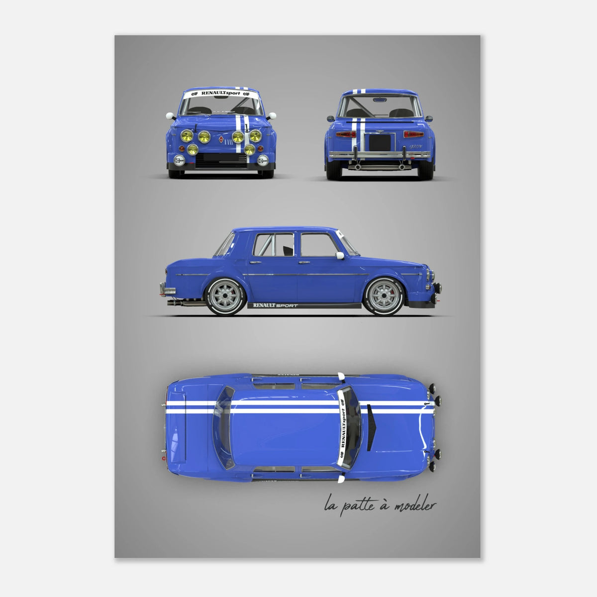 French Classic Car Aluminum Print - Vintage Icon Art
