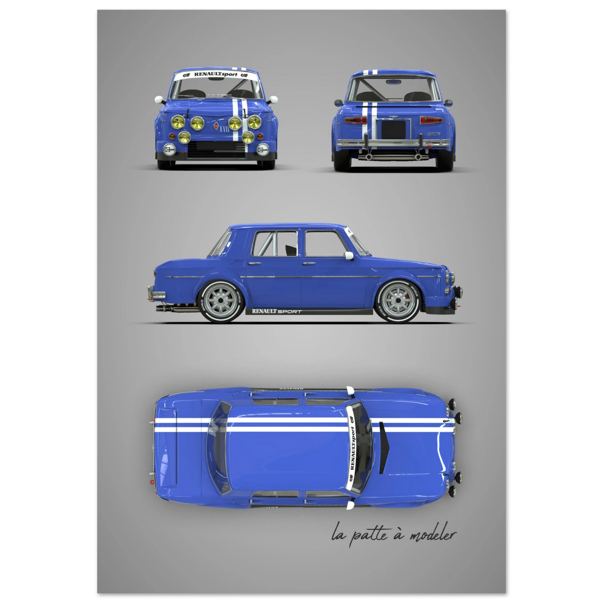 French Classic Car Aluminum Print - Vintage Icon Art