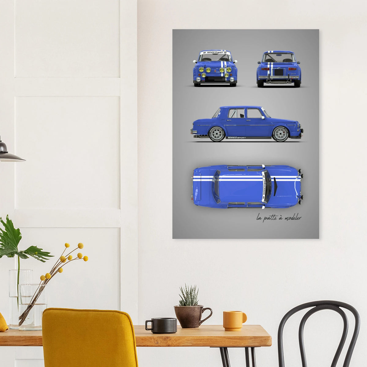 French Classic Car Aluminum Print - Vintage Icon Art