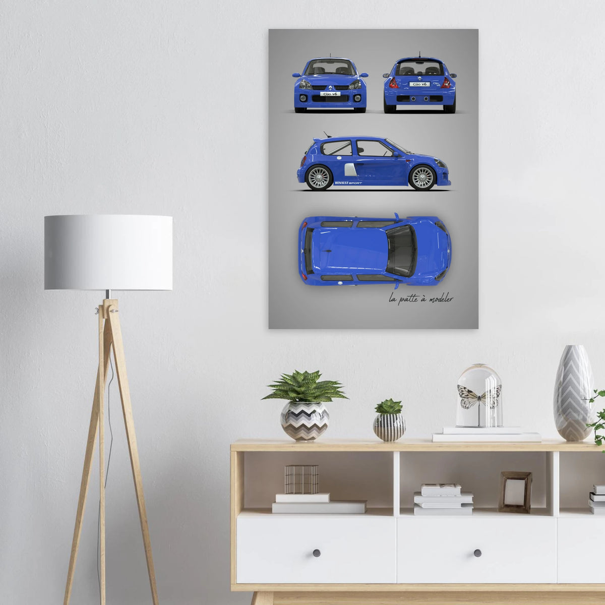 French Classic Car Aluminum Print - Vintage Design Art