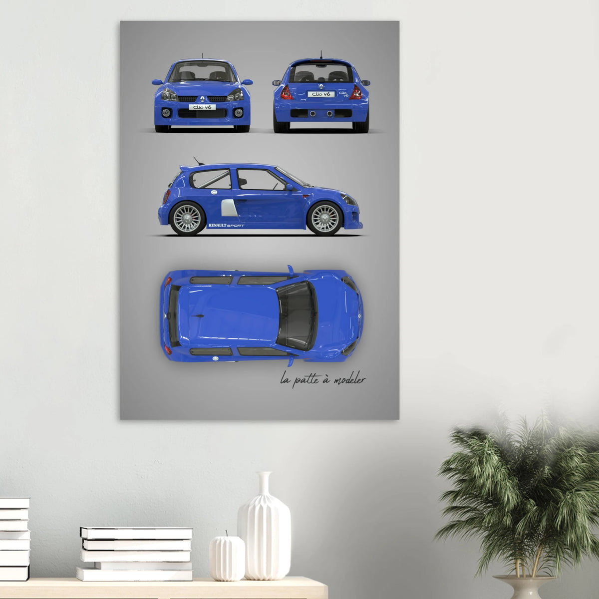 French Classic Car Aluminum Print - Vintage Design Art