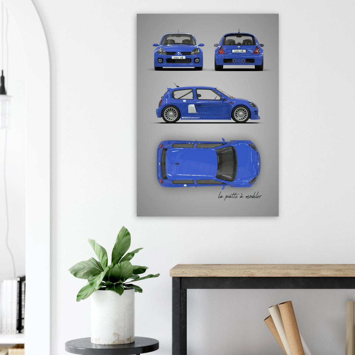 French Classic Car Aluminum Print - Vintage Design Art