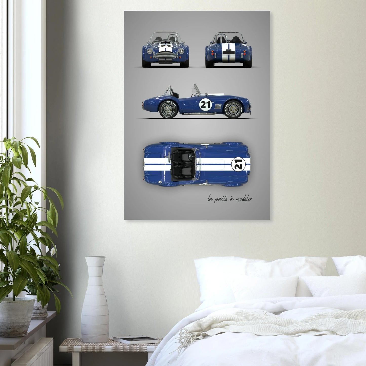 American Sports Car Aluminum Print - Classic Racing Art