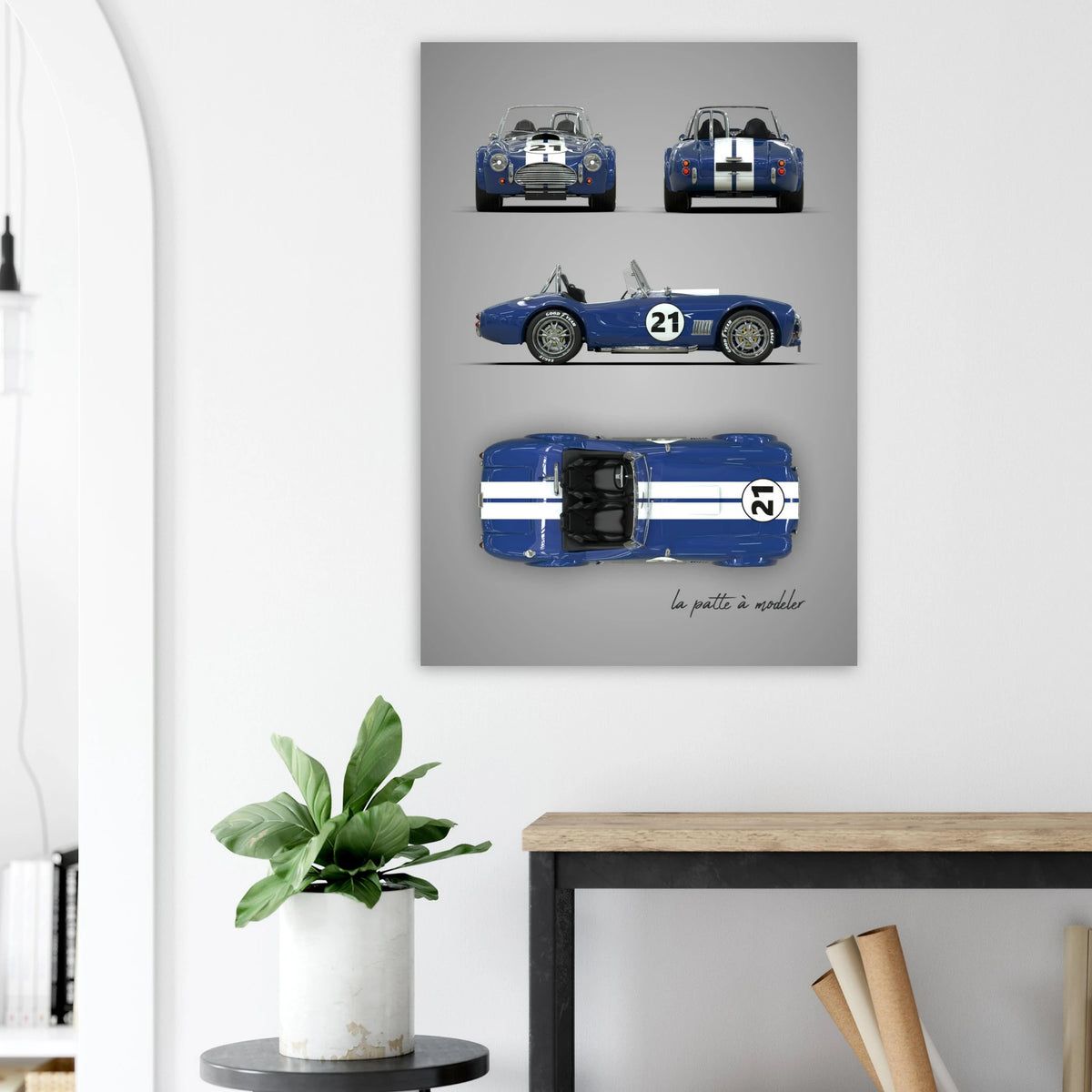 American Sports Car Aluminum Print - Classic Racing Art