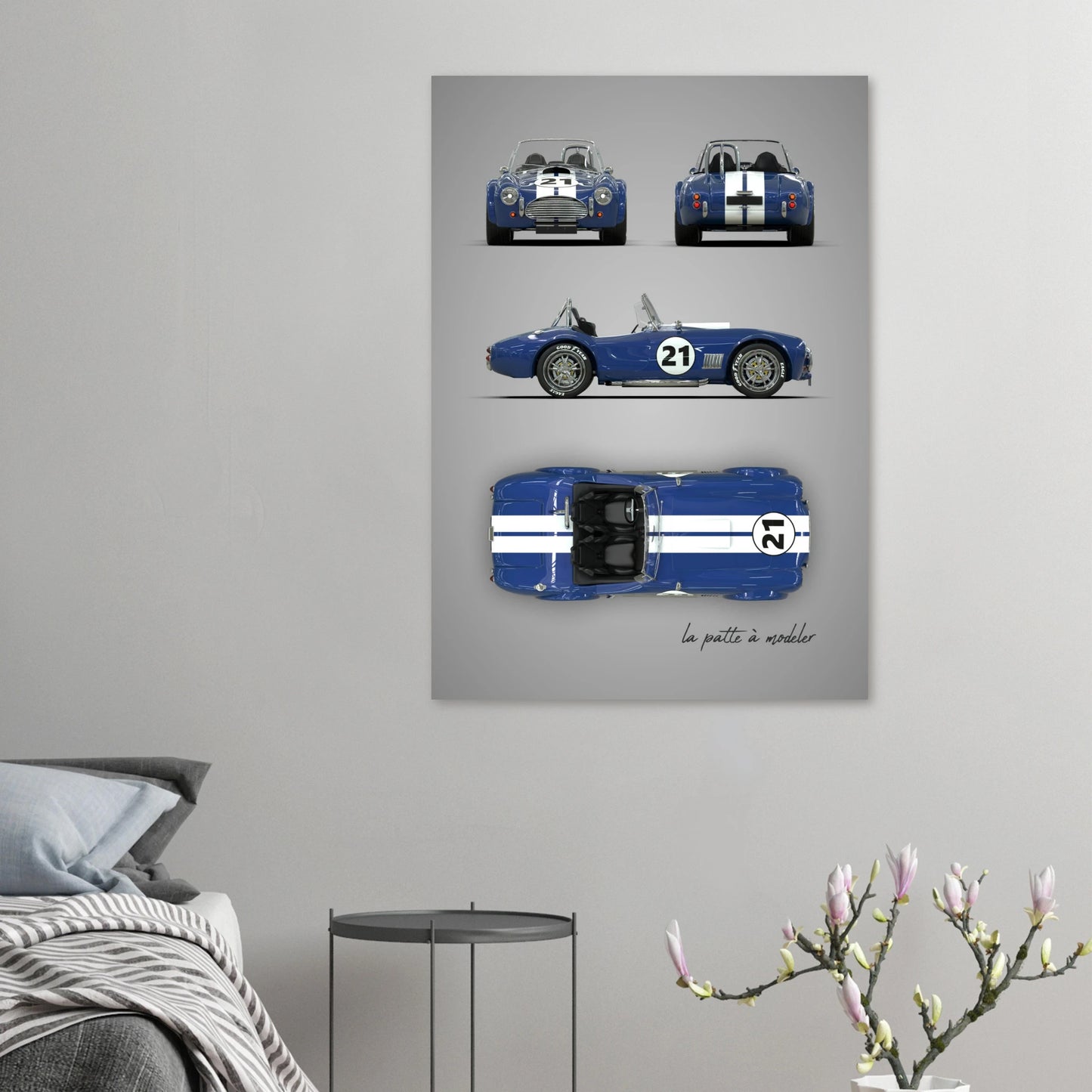 American Sports Car Aluminum Print - Classic Racing Art