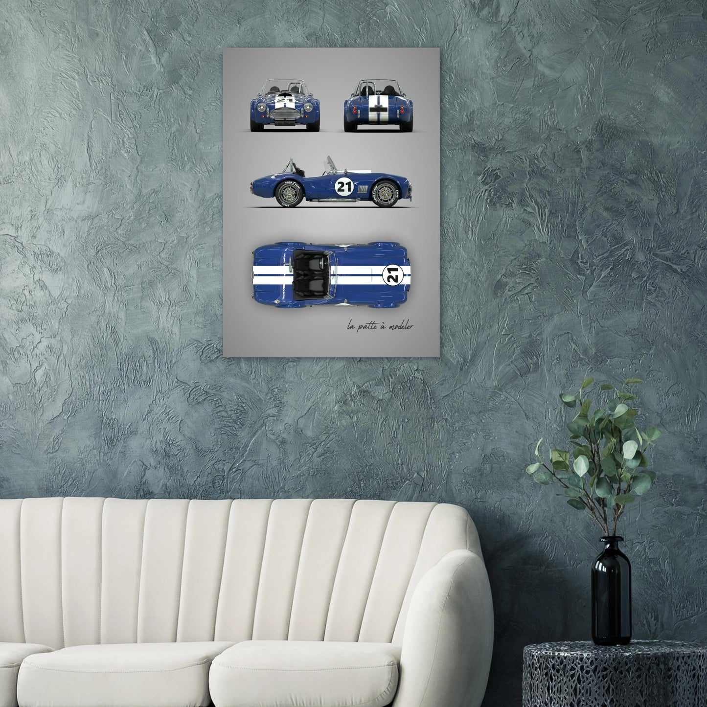 American Sports Car Aluminum Print - Classic Racing Art
