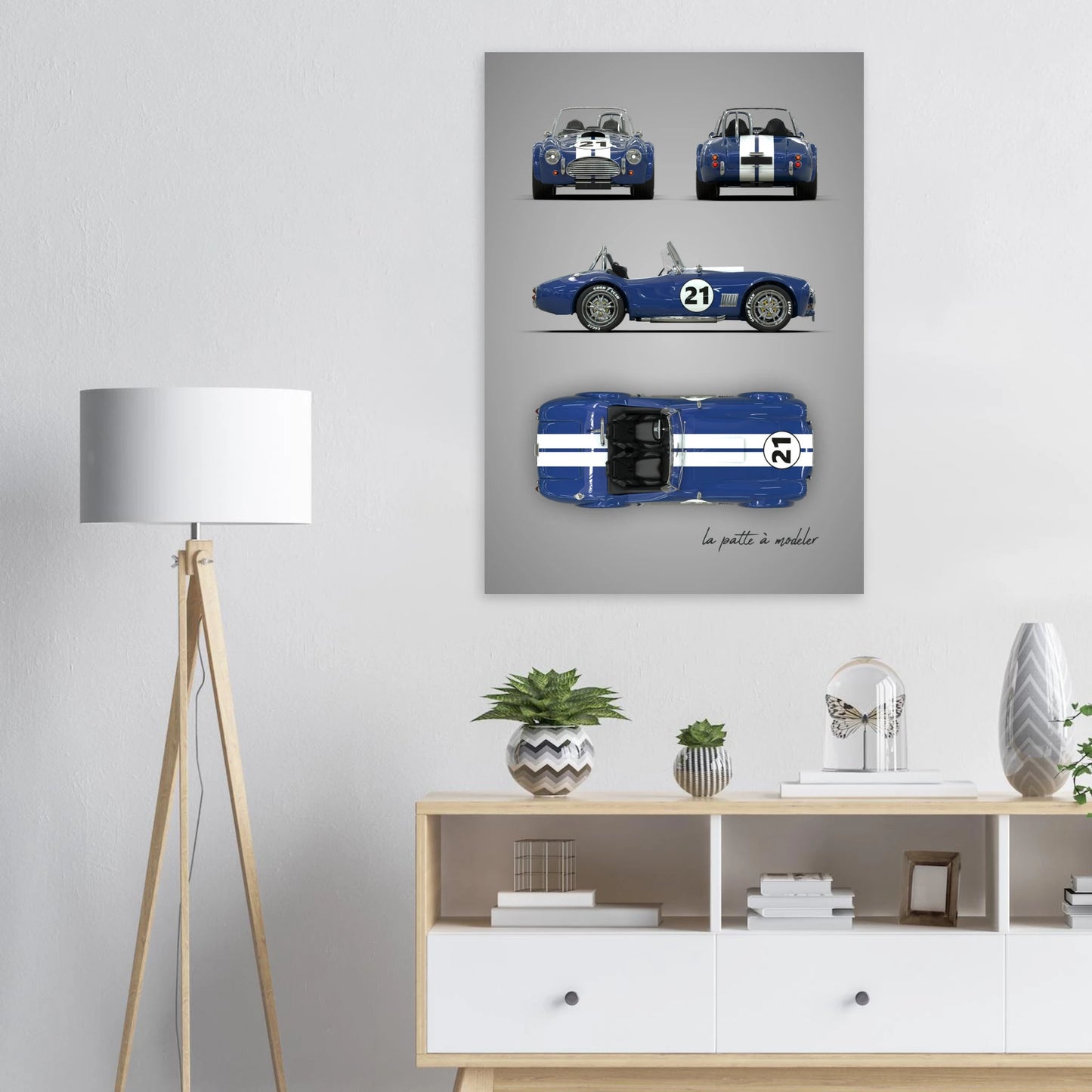 American Sports Car Aluminum Print - Classic Racing Art