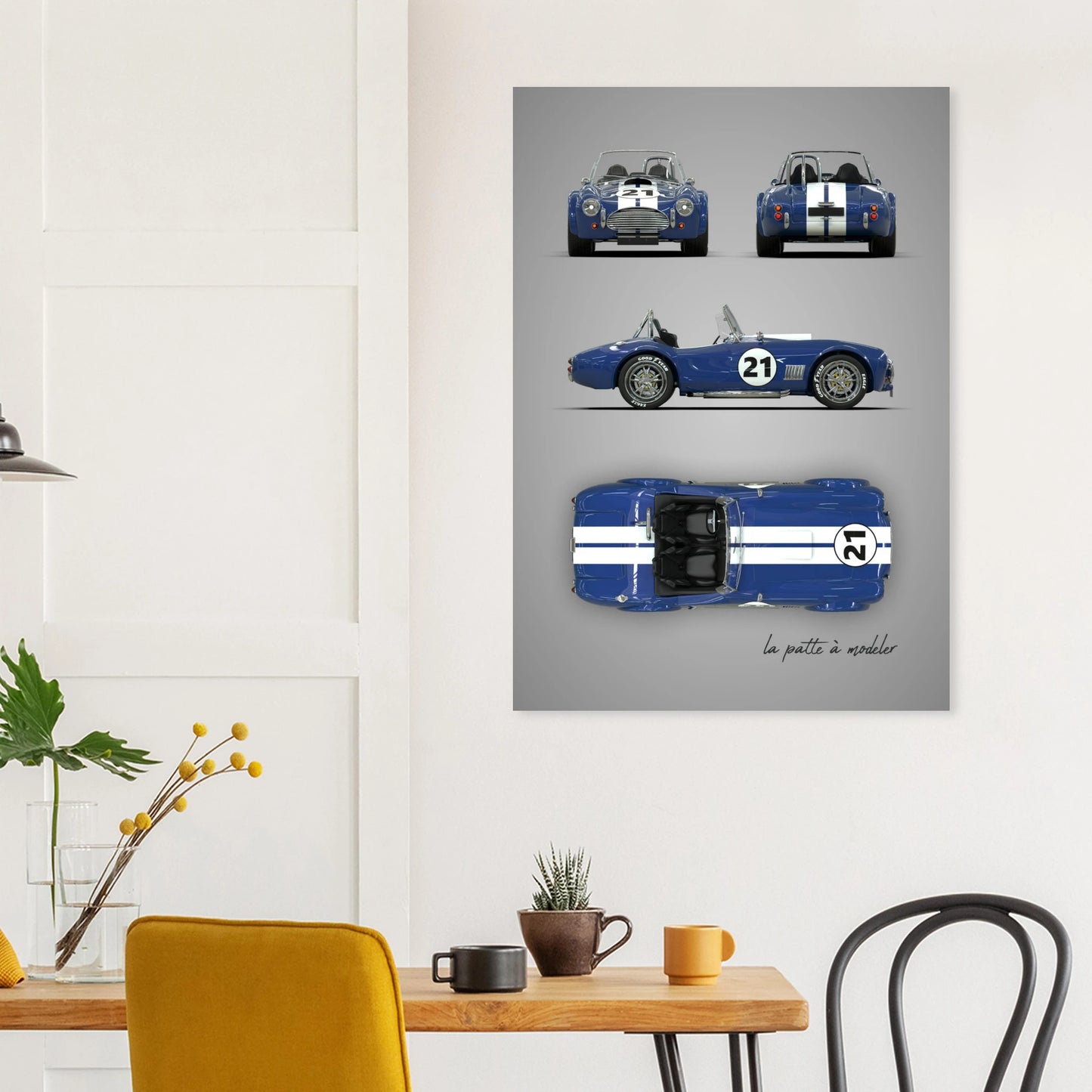 American Sports Car Aluminum Print - Classic Racing Art