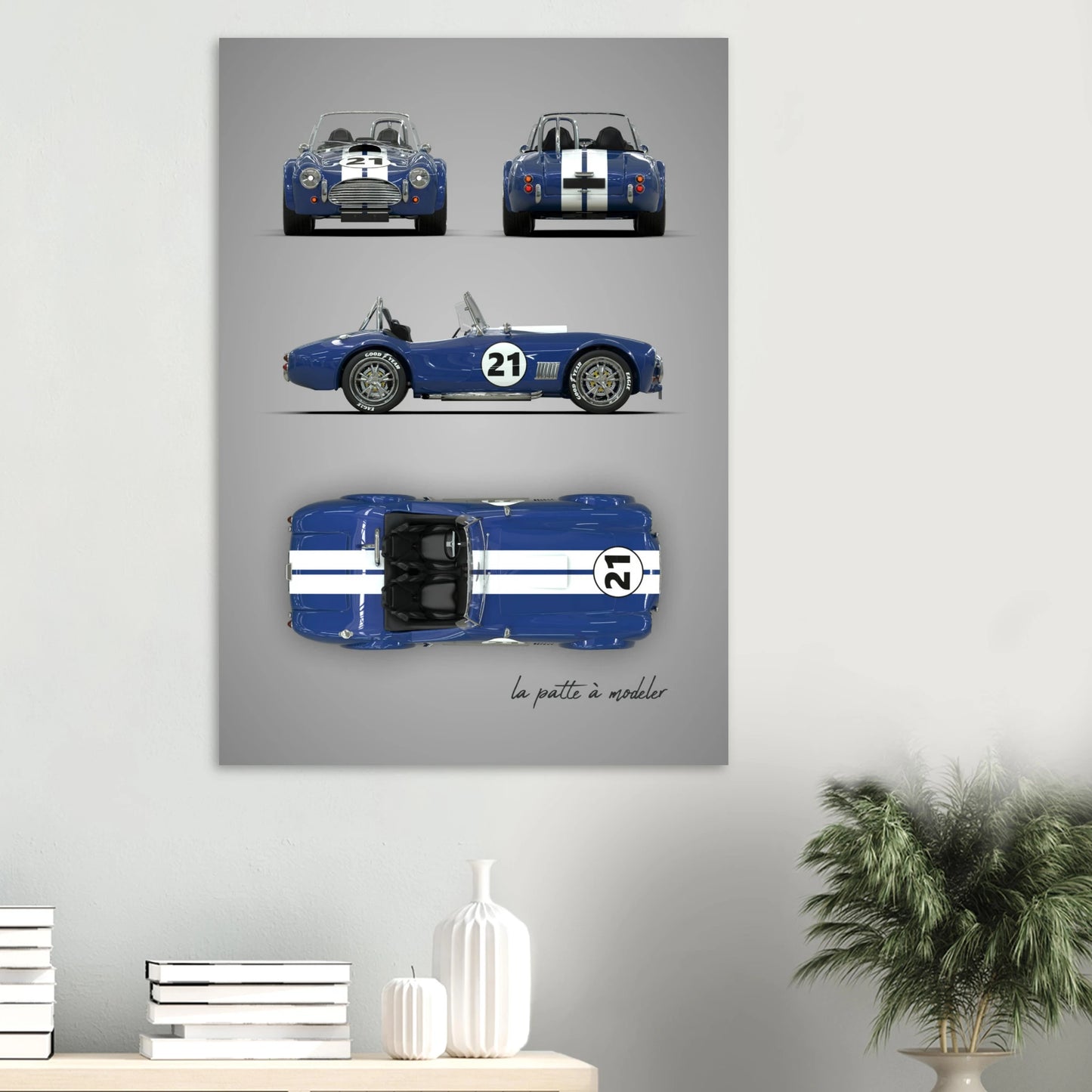 American Sports Car Aluminum Print - Classic Racing Art