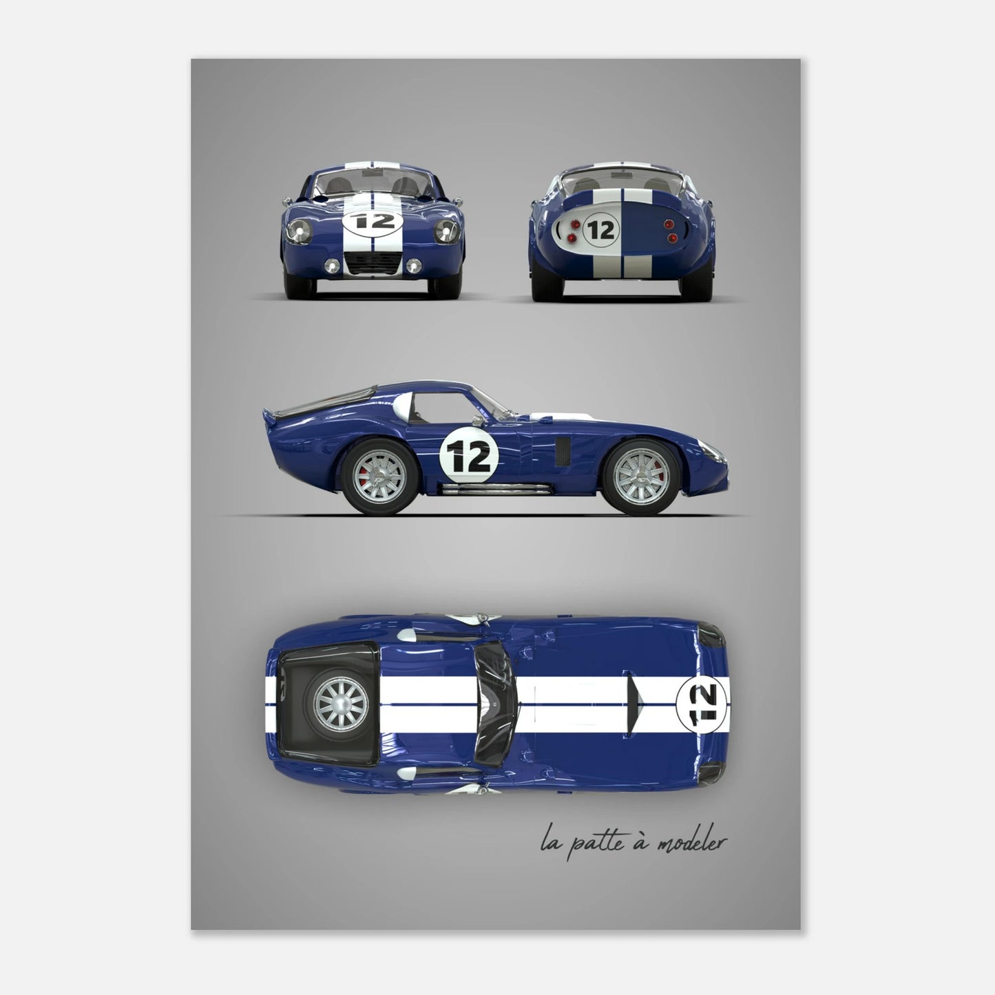 American Sports Car Aluminum Print - Classic Racing Legend Art