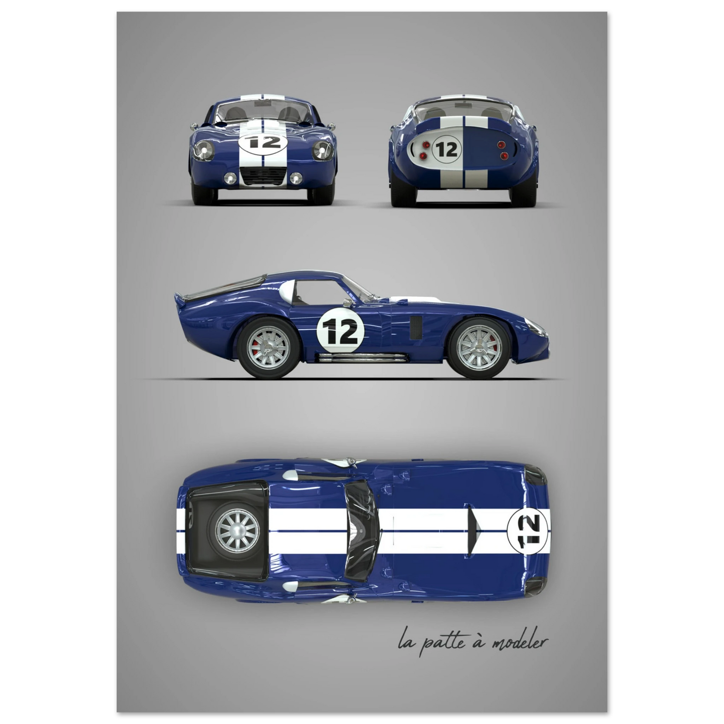 American Sports Car Aluminum Print - Classic Racing Legend Art