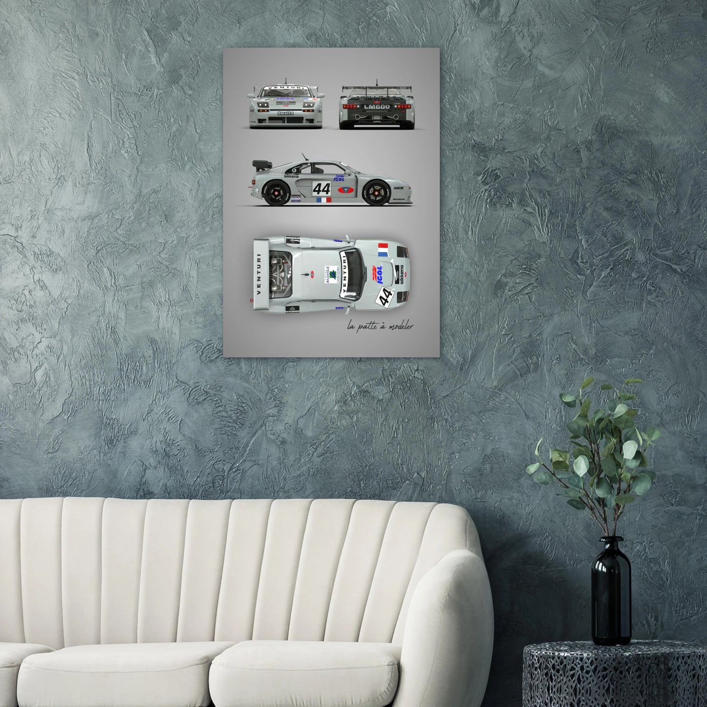 French Sports Car Aluminum Print - Racing Heritage Art
