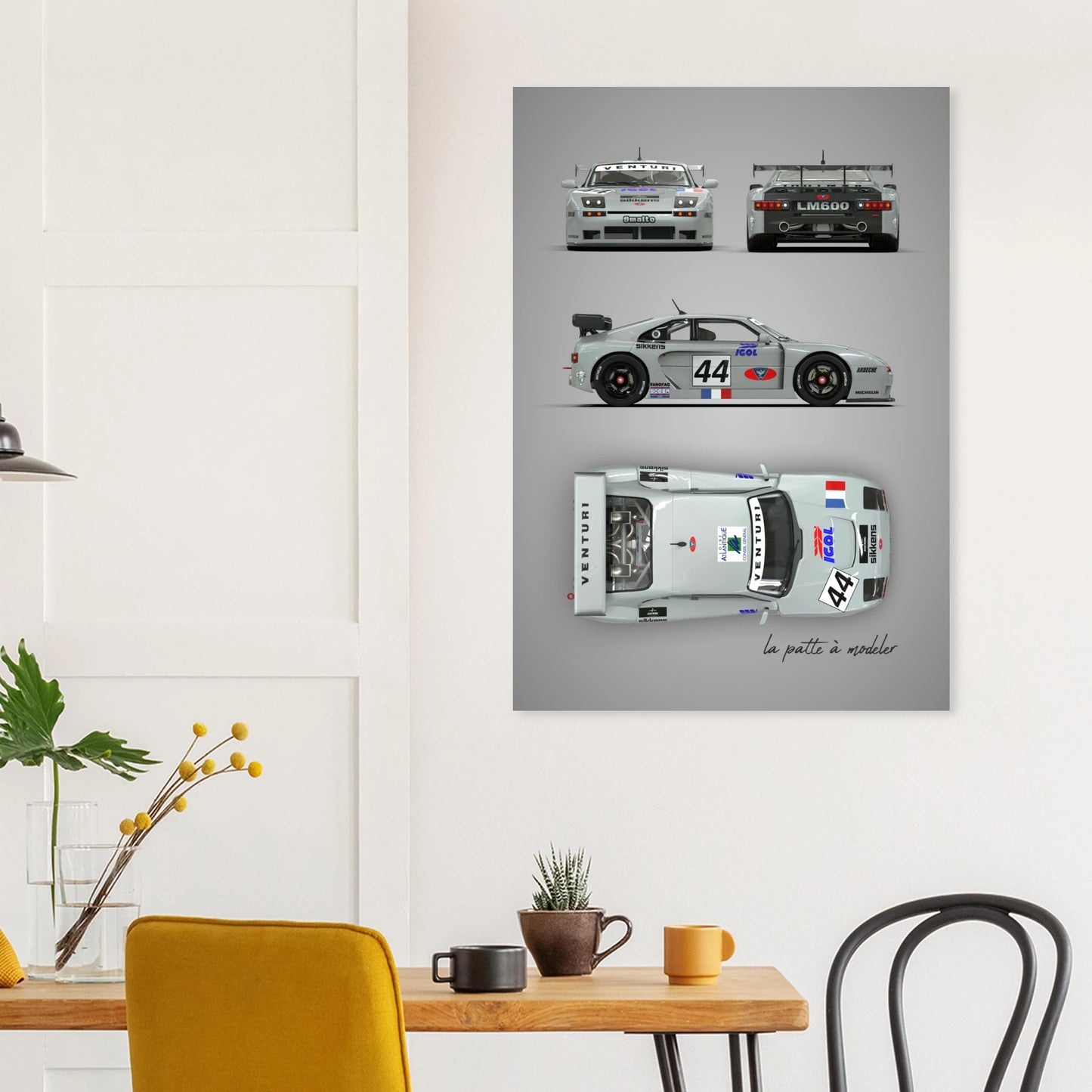 French Sports Car Aluminum Print - Racing Heritage Art