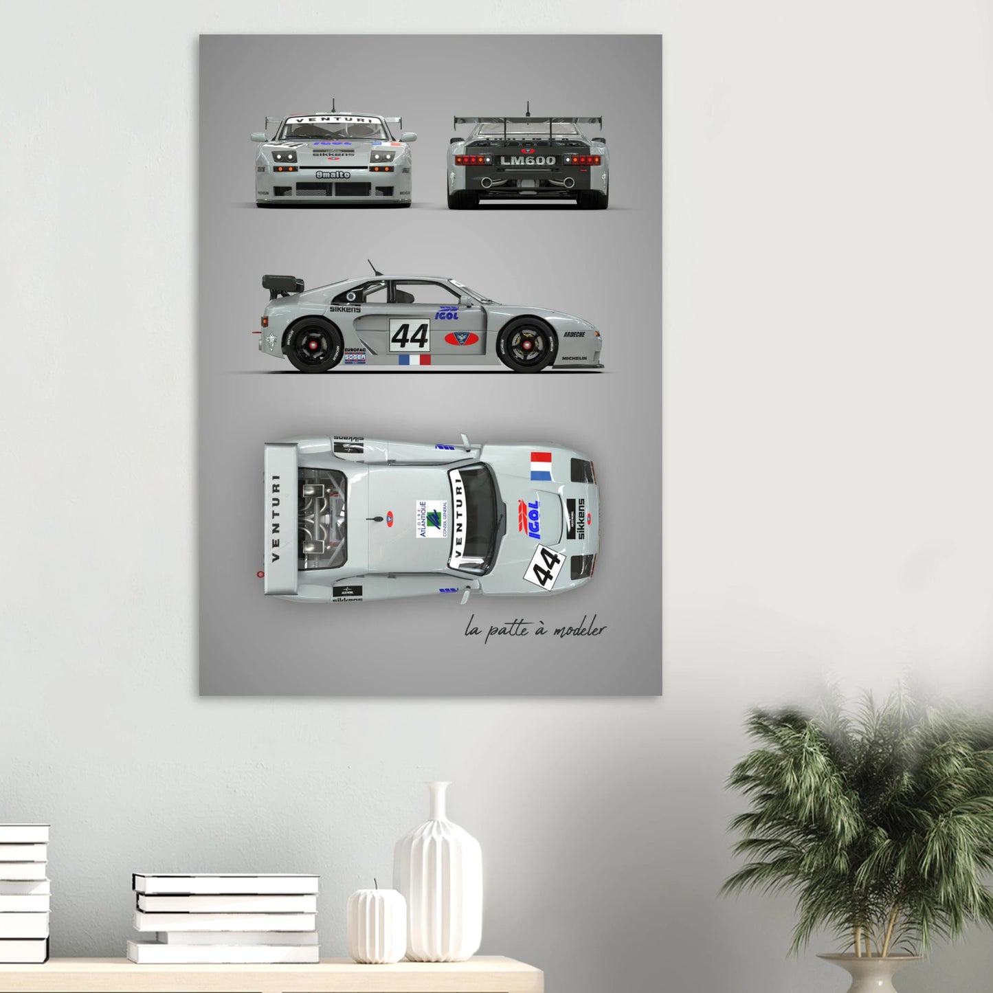 French Sports Car Aluminum Print - Racing Heritage Art
