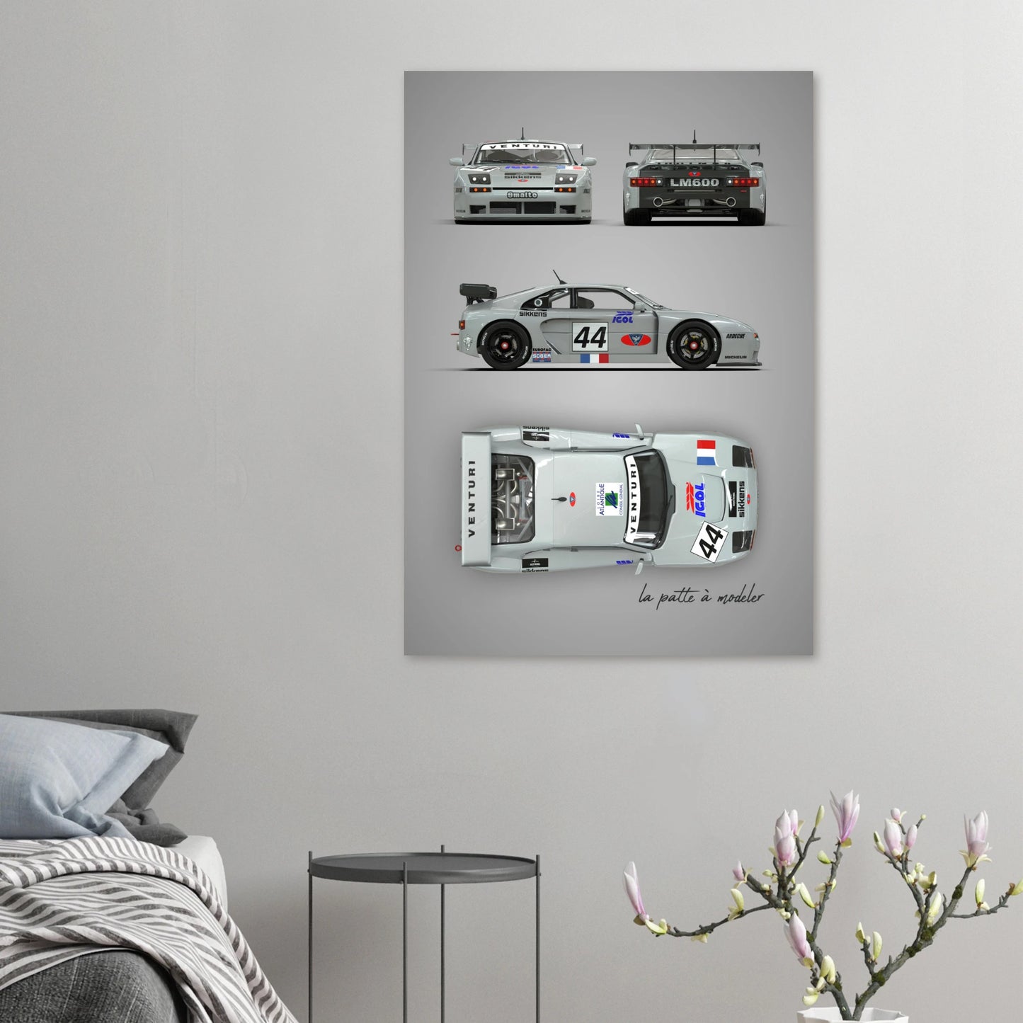 French Sports Car Aluminum Print - Racing Heritage Art