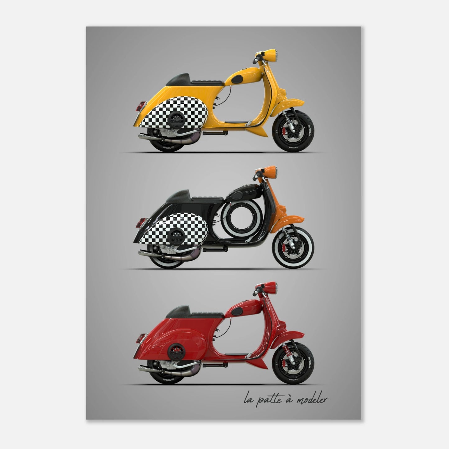 Italian Scooter Aluminum Print - Classic Design Art
