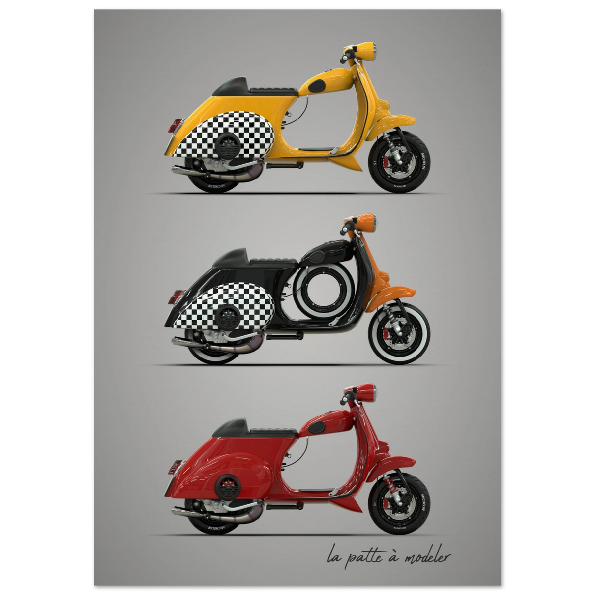 Italian Scooter Poster - Vintage Icon Art Print