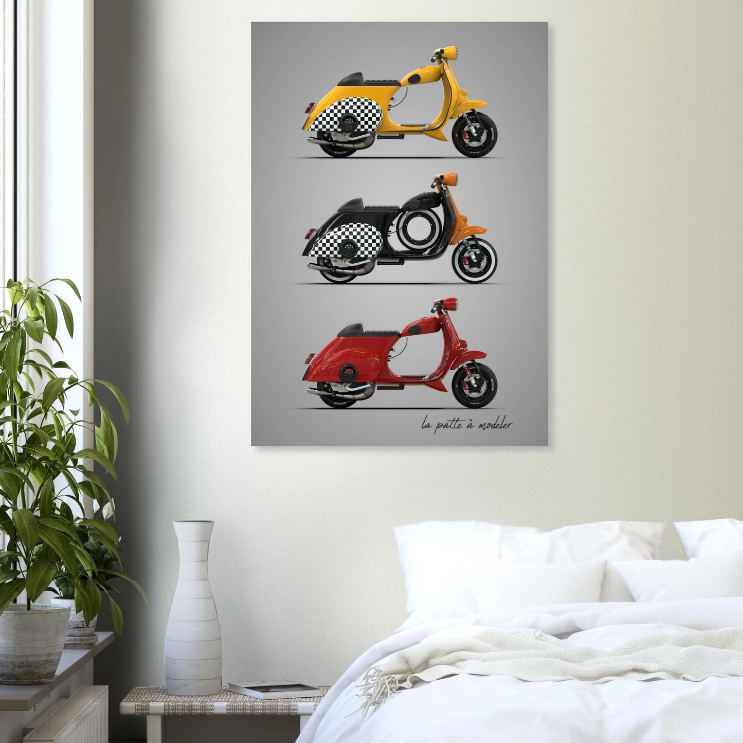 Italian Scooter Aluminum Print - Classic Design Art