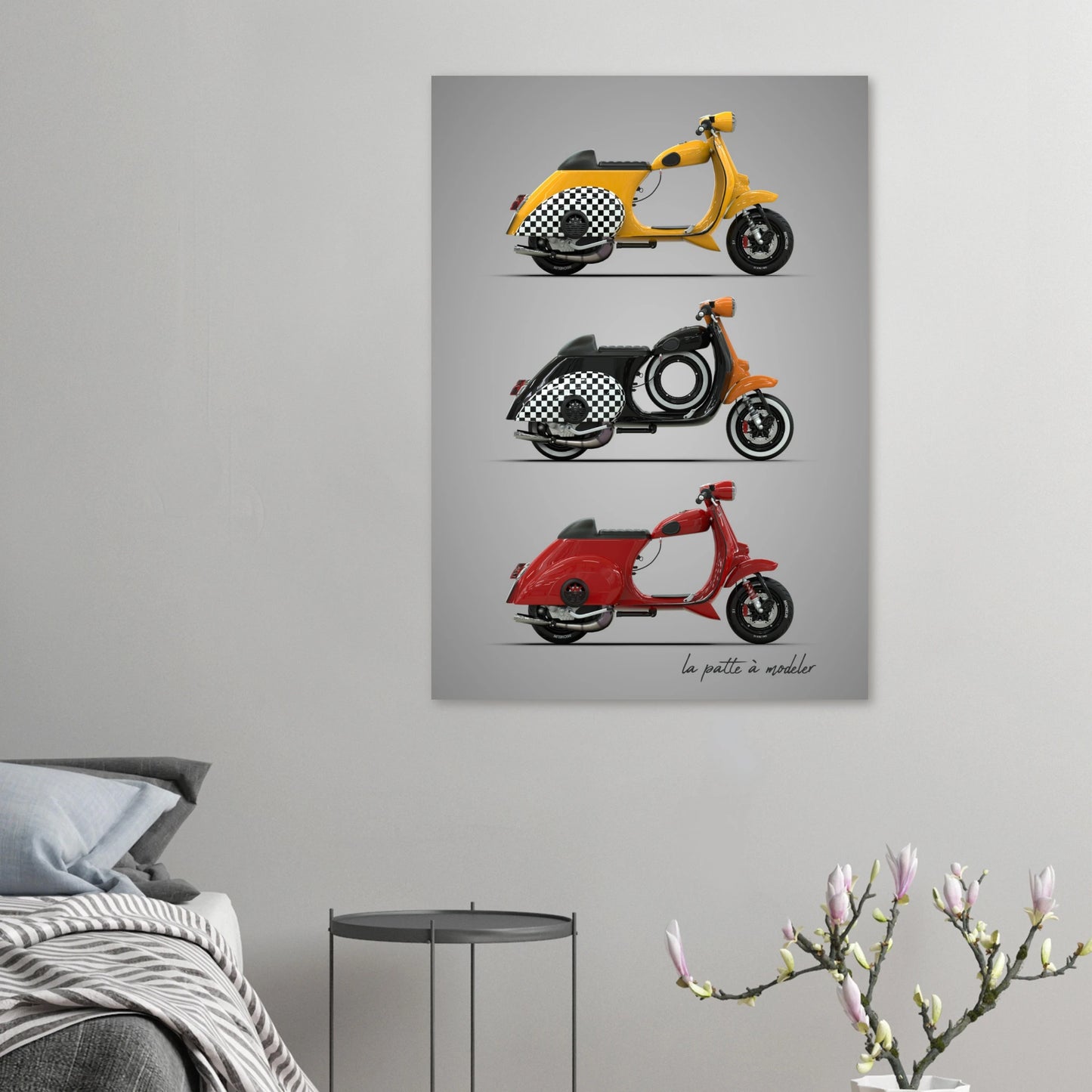 Italian Scooter Aluminum Print - Classic Design Art