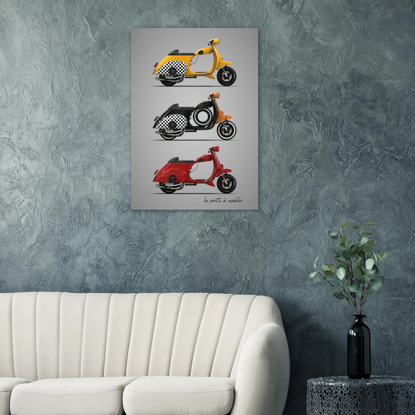 Italian Scooter Aluminum Print - Classic Design Art