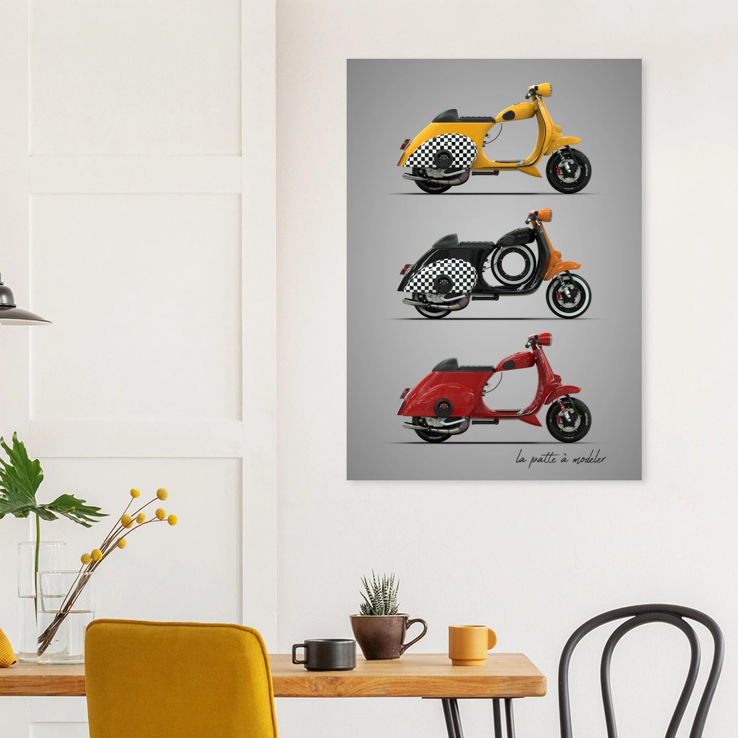 Italian Scooter Aluminum Print - Classic Design Art