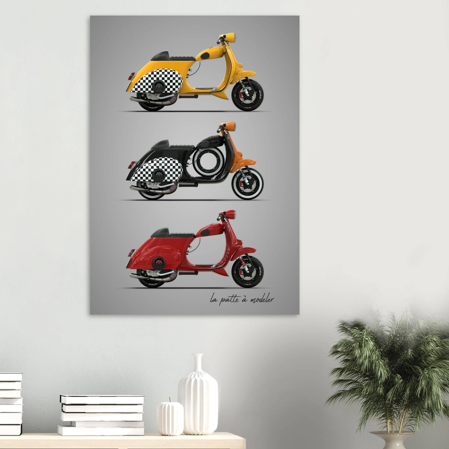 Italian Scooter Aluminum Print - Classic Design Art