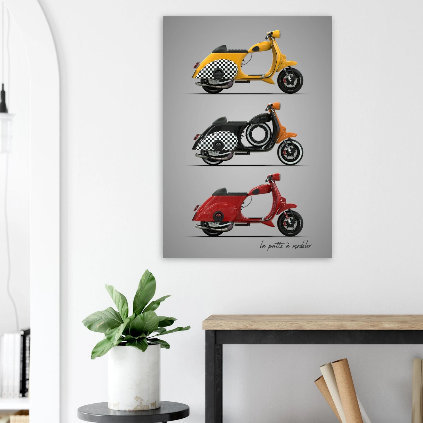 Italian Scooter Aluminum Print - Classic Design Art