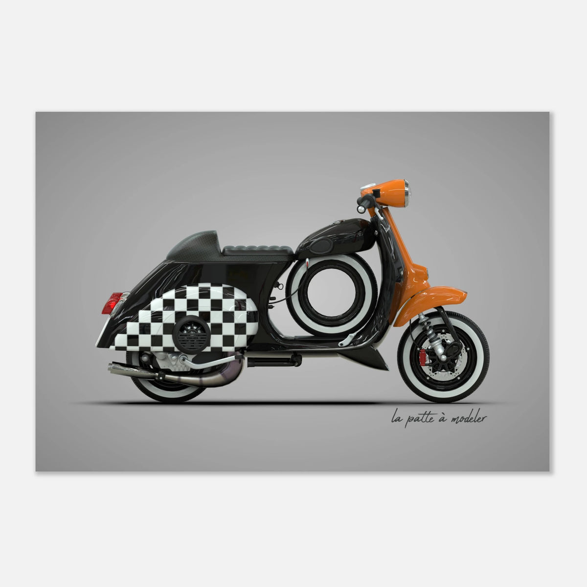 Italian Scooter Aluminum Print - Vintage Icon Art