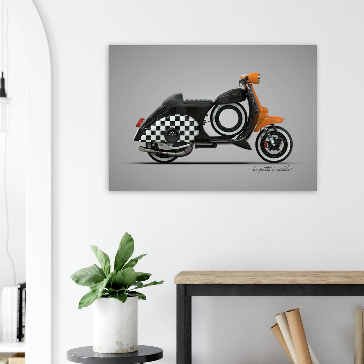 Italian Scooter Aluminum Print - Vintage Icon Art